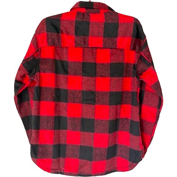 Member's Mark Red/Black Buffalo Check Button-Front Shacket Women's Small NWT - Picture 2 of 9